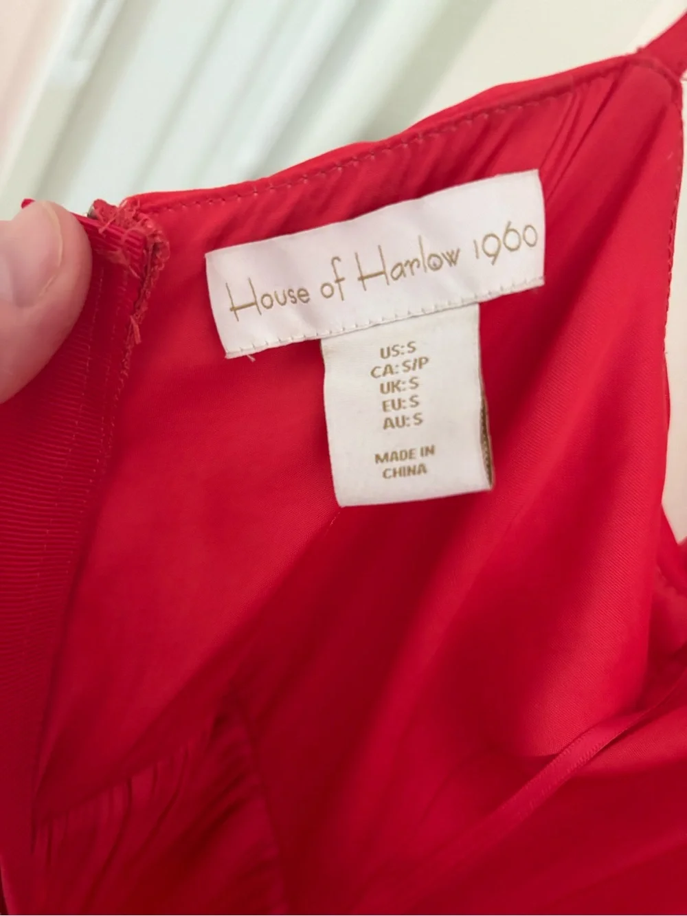 House of Harlow 1960 Red Ruched Spaghetti-Strap Chemise